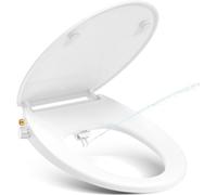 YEAUPE PRO Abattant WC Japonais Forme O Duroplast Bidet Non Électrique | Double buses rétractables pour lavage avant et arrière et nettoyage autonettoyant, fermeture douce, démontage rapide