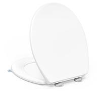 YEAUPE PRO Abattant WC Universel Forme O avec Frein de Chute, Lunette de Toilette Blanche Universelle，Design Antibactérien et Facile à Nettoyer, Peut Supporter 150 Kg, Blance, 44.6 * 37.2 CM