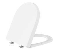 YEAUPE PRO Abattant WC Universelle Forme D [LONG], Siège de toilette en Dégagement Rapide à un Bouton, Lunette WC Facile à Installer, Charge Jusqu’à 150 kg, Blanc, 46,4 x 35,9 cm