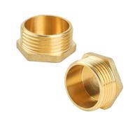 YEAUPE PRO Bouchon mâle en laiton,Bouchon d'étanchéité à filetage mâle G1" (Ø 32,5 mm),avec ruban d'étanchéité PTFE,bouchon fileté pour tuyau d'arrosage, lot de 2