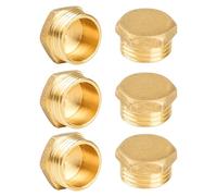 YEAUPE PRO Bouchon mâle en laiton,Raccords laiton à filetage G1/2"(Ø20,3mm),avec ruban d'étanchéité PTFE - 6 pièces