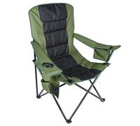 YEAUPE PRO Chaise Pliante Camping avec Accoudoirs - Fauteuil Pliable pour Jardin/Pêche/Extérieur, Noir/Vert, XXL