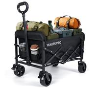 YEAUPE PRO Chariot à Main Pliable avec Cadre à Double Fourche, Volume de 260 l et capacité de Charge de 150 kg, Chariot Tout-Terrain, pour Jardin, Plage, Camping