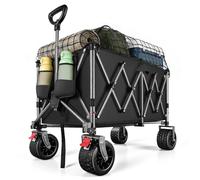 YEAUPE Pro Chariot de Camping Pliable 200 L, Chariot Utilitaire Pliable Robuste avec Deux Freins Avant, Roues de réservoir de 17,8 cm de Large, Double Cadre croisé, Chariot Extra Large 100 × 60 cm