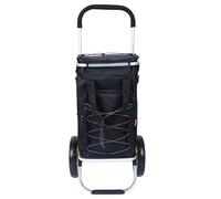 YEAUPE Pro Chariot de Courses 3 en 1 avec Compartiment Isotherme, 47 l, avec Sac Amovible, Charge maximale : 25 kg, avec Poches latérales et décapsuleur, Noir