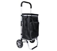 YEAUPE PRO Chariot de Courses avec Compartiment Isotherme - Charge maximale : 44 l et 25 kg - Chariot Pliable 3 en 1 - Chariot de Courses et Sac à bandoulière - Gris