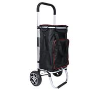 YEAUPE Pro Chariot de Courses avec Compartiment Isotherme - Charge maximale : 50 l et 25 kg - Chariot Pliable 3 en 1 et Sac à bandoulière - Chariot à Main, Shopping, Chariot de Courses (Noir/Rouge)