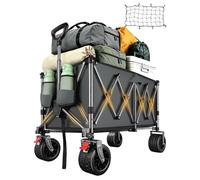 YEAUPE PRO Chariot de Plage 200L 200KG, Roues Tout-Terrain 17x10 cm, Gris