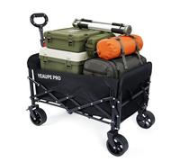 YEAUPE PRO Chariot de Plage Pliable Capacité Max. 195L 150KG, Noir