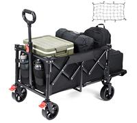 YEAUPE PRO Chariot de Transport Pliable, Chariot de Jardin - 100kg, Hayon Rabattable à Plat pour Objets Longs. Chariot Plage avec Freins, pour Plage, Camping, Peche, Transport - 60-110L