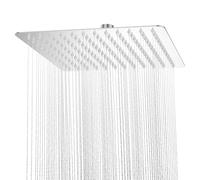 YEAUPE PRO Douche à effet pluie, 25 x 25 cm, carrée, en acier inoxydable 304, haute pression, avec buses autonettoyantes, montage au plafond, chromé, 25 x 25 cm