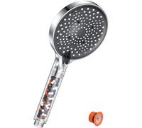 YEAUPE PRO Pommeau de douche à filtre haute pression 6 pulvérisations adoucisseur d'eau basse pression pour eau dure Améliore la peau et les cheveux Grand pommeau de douche