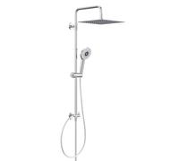 YEAUPE PRO Kit de douche avec filtre - Douche de pluie et douchette à main en acier inoxydable blanc chromé de 25,4 cm - 2 filtres de rechange - Tuyau en PVC de 1,6 m - Support réglable en hauteur