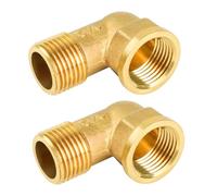 YEAUPE PRO Laiton avec filetage interne et externe G1/2",coude en laiton 90° femelle/mâle (IG Ø 19,5 mm x AG Ø 20,3 mm),pour changer de direction de tuyaux/tuyaux, lot de 2