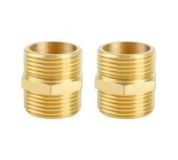 YEAUPE PRO Mamelon Laiton Double Mâle G1"(Ø 32,5mm), 2 pièces,avec ruban d'étanchéité PTFE, pour Tuyau Douche, Reducteur de Pression Eau, Groupe de Securite Chauffe Eau, Radiateur eau Chaude