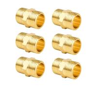 YEAUPE PRO Mamelon Laiton Double Mâle G1/2"(Ø 20,3mm),6 pièces,avec ruban d'étanchéité PTFE, pour Tuyau Douche, Reducteur de Pression Eau, Groupe de Securite Chauffe Eau, Radiateur eau Chaude