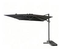YEAUPE PRO Parasol de Jardin déporté Rotatif à 360 ° - avec Rideaux latéraux - Protection Solaire UV50+ - pour Jardin et terrasse - 300 x 300 cm, Gris, 2.9 x 2.9 m