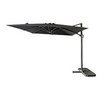 YEAUPE PRO Parasol Déporté Carré 300 x 270 cm, Parasol de Jardin Extérieur avec Manivelle et Réglage Hauteur, Protection UV 50+, Pour Terrasse, Jardin, Balcon et Restaurant, Gris