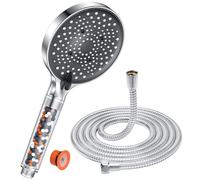 YEAUPE PRO Pomme de douche et tuyau filtrants - Haute pression 6 modes de douche de salle de bain Φ130 mm, élimine le chlore résiduel adoucissant pour eau dure, grand débit puissant, pommeau de douche