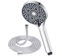 YEAUPE PRO Pommeau de douche 110 mm - 6 types de jet - Entièrement chromé avec 2 filtres de rechange - Haute pression et économie d'eau - Montage facile
