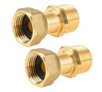 YEAUPE PRO Raccord en laiton G1/2" x G1/2" mâle x femelle (filetage mâle Ø 20,3 mm x filetage femelle Ø 19,5 mm), Laiton Raccord mobile avec joint torique et ruban d'étanchéité PTFE, lot de 2