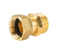 YEAUPE PRO Raccord en laiton G3/4" x G3/4" mâle x femelle (filetage mâle Ø 25,7mmx filetage femelle Ø 24mm), Laiton Raccord mobile avec joint torique et ruban d'étanchéité PTFE, lot de 1