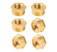 YEAUPE PRO Réducteur en laiton G1/2" à G1/4" (filetage extérieur Ø 20 mm x filetage intérieur Ø 12 mm), avec joint d'étanchéité PTFE, 6 pièces,pour les Réducteurs de Tuyaux D'eau