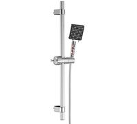 YEAUPE PRO Sistema de cabezal de ducha con barra deslizante de acero inoxidable de 65 cm y manguera de 1,6 m, 6 modos de cabezal de ducha de filtro con soporte de ducha, altura de ducha ajustable para