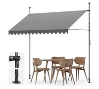 YEAUPE PRO Store banne | Store banne de Balcon sans perçage | Manivelle | Protection UV, Hauteur réglable, Imperméables | Gris (300 x 180 cm)
