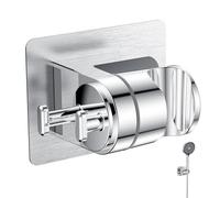 YEAUPE PRO support douche sans percage, fixation par colle, réglable à 45°, support pommeau de douche universel avec crochet, support douchette, support de douchette toilette WC