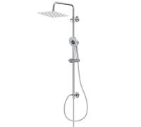 YEAUPE PRO Système de Douche avec Filtre - Colonne de Douche Pluie 30 cm en Acier Inoxydable & Douchette, Finition Blanc Chromé, 2 Filtres de Rechange, Flexible 1,6 m, Support Mural Réglable, Haute Pr