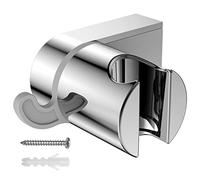 YEAUPE Support de pommeau de douche avec matériel de fixation, support de douche avec vis, chromé, compatible avec la plupart des tuyaux de douche