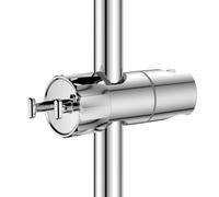 YEAUPE Support de Pomme Douche de Rechange - Support Douchette Universel Réglable avec 2 Accroche pour rail douchette de 16 à 28 mm,Support Barre de Douche Attache,Porte Douchette Mural en ABS,Chromé