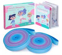 Yeavinfser Lot de 2 cordes à sauter chinoises de 4 m de long avec instructions (français non garanti), 1,5 cm de large, jouet de sport amusant pour enfants, jeux de saut d'intérieur et d'extérieur