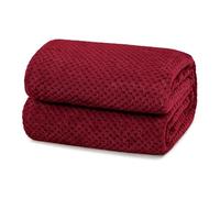 Yebeda Plaid Couverture Polaire, Jeté de Canapé en Flanelle, Bordeaux | 220 x 240 cm, Couverture de Lit Doux et Chaud Pour Toutes Les Saisons