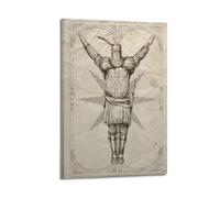YEBGKRNR Poster décoratif sur toile Motif jeux vidéo Dark Souls Praise The Sun (30 x 45 cm)