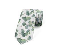 Yebio Cravate pour hommes feuilles vertes cravates blanches pour fête affaires mariage quotidien cravate élégante pour costumes chemises