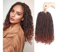 Yebo Yanky Crochet Braids Bouclées 12 Pouces - 8 Paquets 240 Mèches, Cheveux en Fibres Chimiques, Style Passion Twist Afro, Tressage Facile(12inch T350)