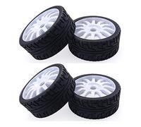 Yebobo 4 PièCes SéRies 1/8 RC Pneus en Caoutchouc de Voiture Roues en Plastique pour Redcat Team Losi VRX HPI Kyosho HSP Carson Hobao 1/8 Buggy / Voiture sur , Blanc