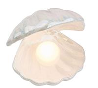 Yebobo Lampe de chevet en céramique avec perle de coquillage - Blanc