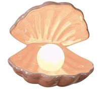 Yebobo Lampe de chevet en céramique avec perles de coquillage Rose