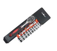 YEBOCIYO 12 Pièces Jeu de Clés à Douille avec Cliquets 1/4'' Inserts Hexagonaux de 4mm-13mm avec Déclencheur à Bouton Poussoir Rallonge Cliquet Cr-V Réversible de 100mm