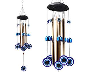 YeBon Carillon éolien Bleu Turc avec amulette Contre Le Mauvais œil pour décoration de Maison, Jardin, Cadeau Porte-Bonheur 60 cm LY-Eye…
