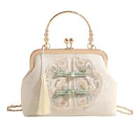 YeBon Sac de soirée rétro en bambou brodé jacquard style chinois, Tangpak, M