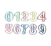 Yechiry 100 Pièces Trombones en Forme de Chiffres, 10 Couleurs Trombones Numériques, Pinces de Bureau à Serrage Solide avec 10 Formes 10 Pièces Chacune, Idéales pour le Bureau, l'école et la Maison