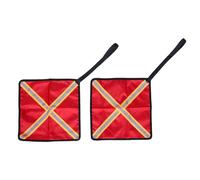 Yechiry 2pcs Flag de sécurité en Kayak, 13x13 Pouces de Haute visibilité Drapeau D'avertissement Réfléchissant Rouge avec du Ruban à L'orange X Fluorescent et Une Sangle Renforcée pour