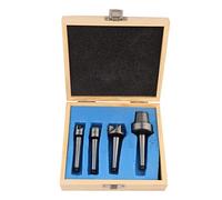 Yechiry 4pcs MT1 MT2 Wood Lathe Turning Spur Cup Center Set, Construction en Acier Til de Bois Live Center Drive Spur Cup Arbor avec Boîtier en Bois pour le Travail et le Travail (MT1)