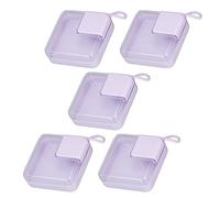 Yechiry 5 Pièces Supports de Bouffées de Poudre Transparentes, étui de Rangement Cosmétique, Conteneur de Stockage de Petits Objets pour l'artisanat, Perles, Boucles d'oreilles, Colliers et Bijoux