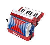 Yechiry Accordéon 17 Touches Facile à Apprendre avec 8 Boutons de Basse, ABS Durable, pour le Développement des Talents Musicaux (rouge)