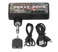Yechiry Amplificateur de Casque de Guitare Portable avec Indicateur de Puissance LED, Tons de Métaux Lourds, Bouton de Distorsion intégré, Idéal pour la Pratique de la Guitare Basse électrique
